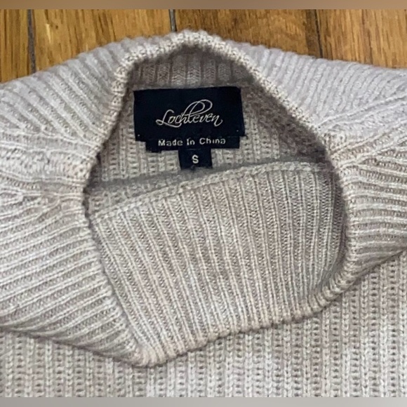 Lochleven 100% Cashmere Oatmeal Robbed Crewneck Sweater Jumper Shirt Top Size S - Picture 8 of 8